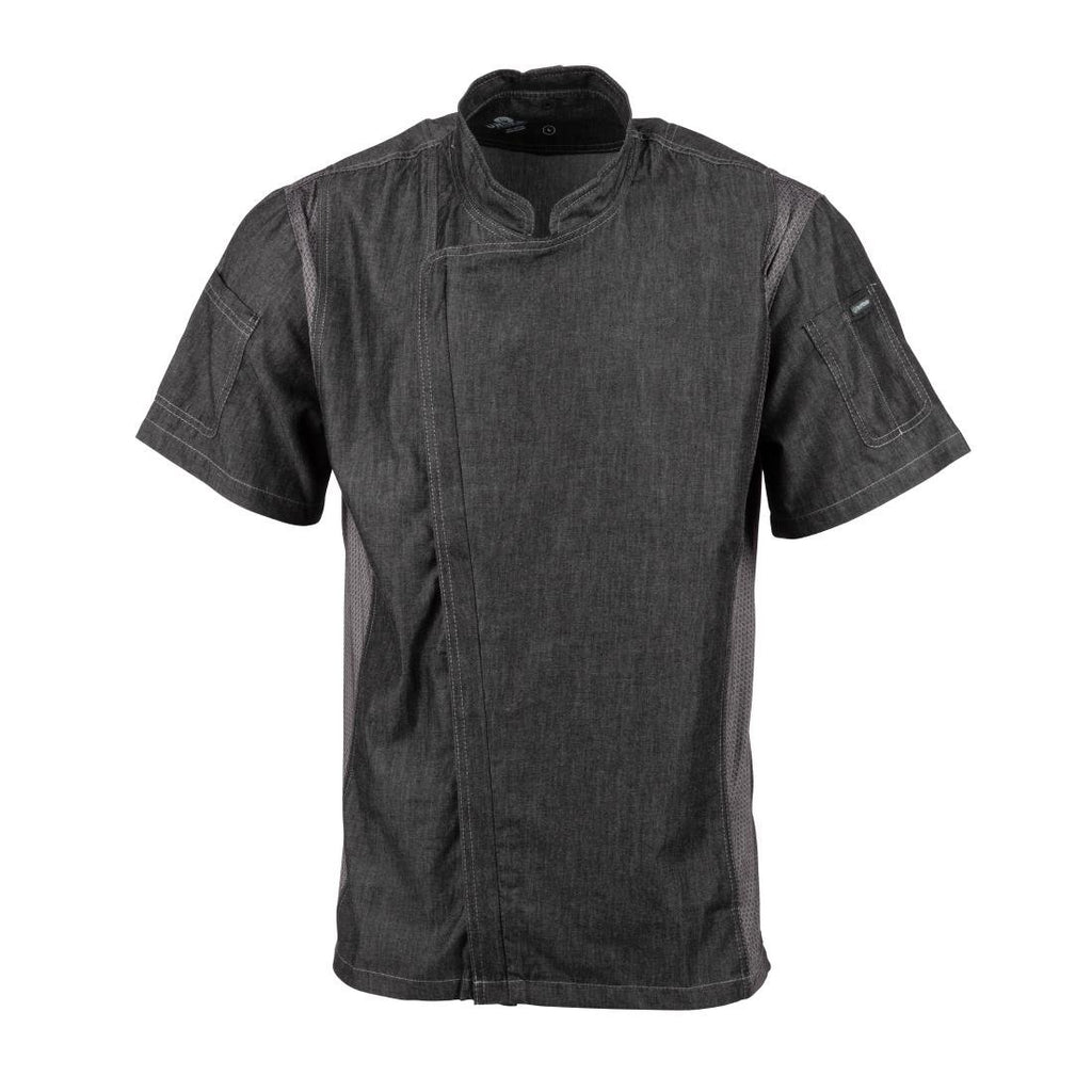 Chef Works Urban Delancey Short Sleeve Denim Chefs Jacket Size M - BB270-M Chef Works Chefs Jackets Chef Works Urban   