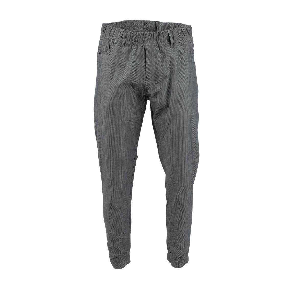 Chef Works Urban Jogger 257 Black and White Fine Stripe Size M - BB300-M Chef Works Chef Trousers Chef Works Urban   