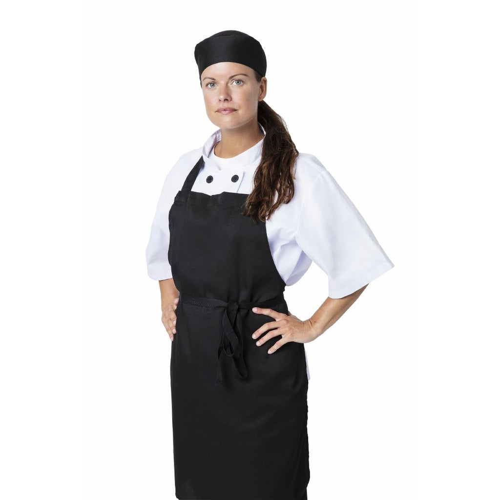 Nisbets Essentials Bib Aprons Polycotton Black (Pack of 2) - BB475  Nisbets Essentials   