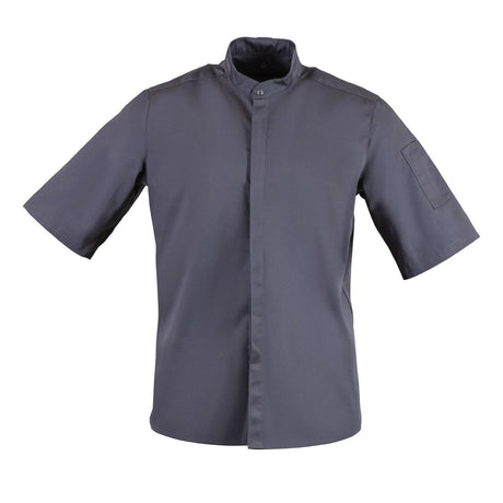 Southside Band Collar Chefs Jacket Charcoal Size L - BB712-L  Southside   