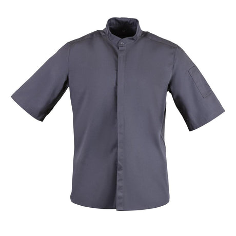 Southside Band Collar Chefs Jacket Charcoal Size M - BB712-M  Southside   