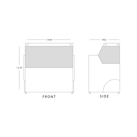Blizzard Serve Over Counter 1 Door 1340mm Wide Black Laminated - BFG130BK Standard Serve Over Counters Blizzard   