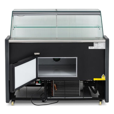 Blizzard Serve Over Counter 1 Door 1340mm Wide Black Laminated - BFG130BK Standard Serve Over Counters Blizzard   