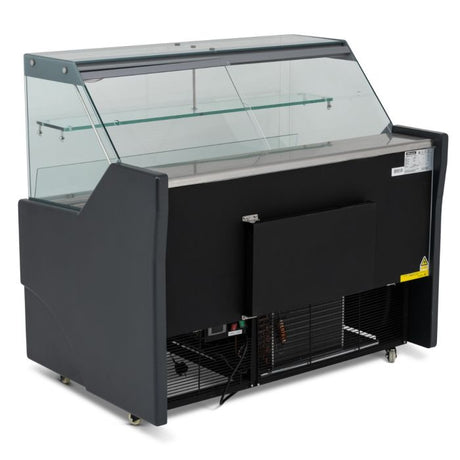 Blizzard Serve Over Counter 1 Door 1340mm Wide Black Laminated - BFG130BK Standard Serve Over Counters Blizzard   