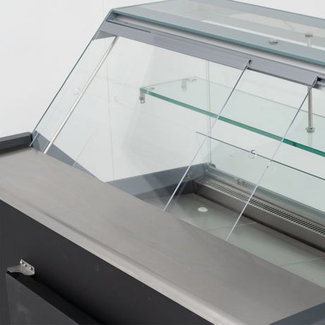 Blizzard Serve Over Counter 1 Door 1340mm Wide Black Laminated - BFG130BK Standard Serve Over Counters Blizzard   