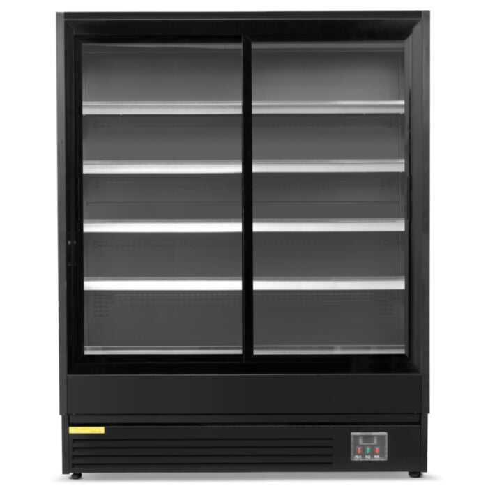 Blizzard 1.5m Multi Deck With Sliding Glass Doors Merchandiser Chiller | BTD150BKGDV2 Upright Double Glass Door Chillers Blizzard