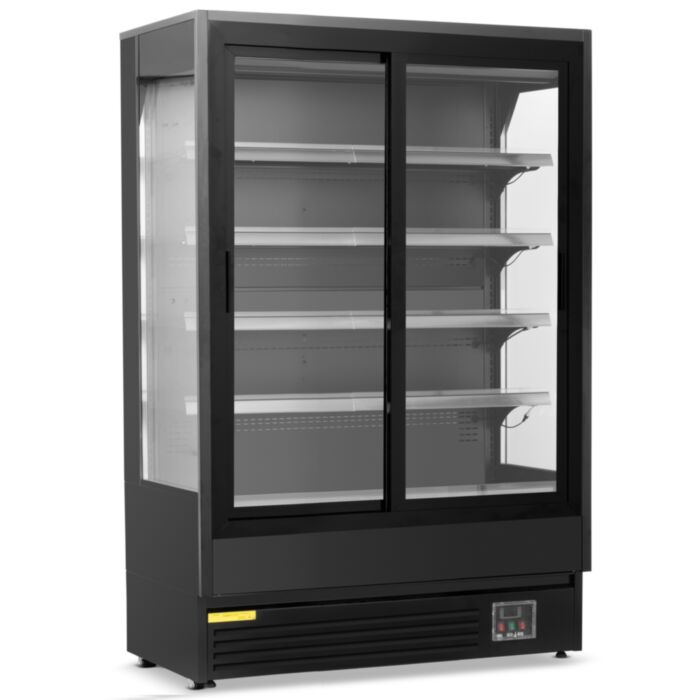 Blizzard 1.3m Multi Deck With Glass Doors Merchandiser Chiller | BTD130BKGDV2 Upright Double Glass Door Chillers Blizzard