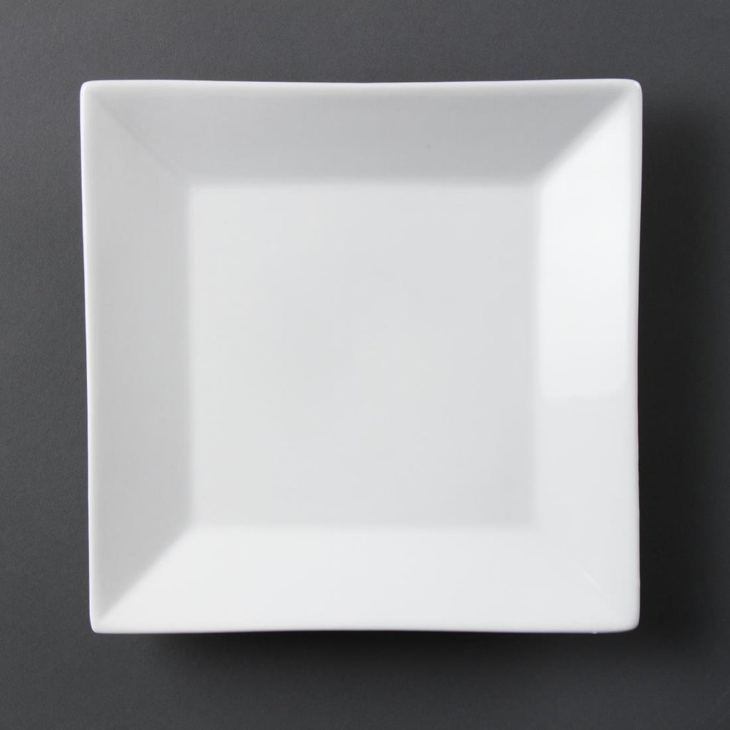 Olympia Whiteware Square Plates Wide Rim 250mm (Pack of 6) - C360 Plates Olympia