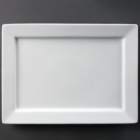 Olympia Whiteware Wide Rim Rectangular Platter 400x295mm - C362 Olympia Crockery Olympia   