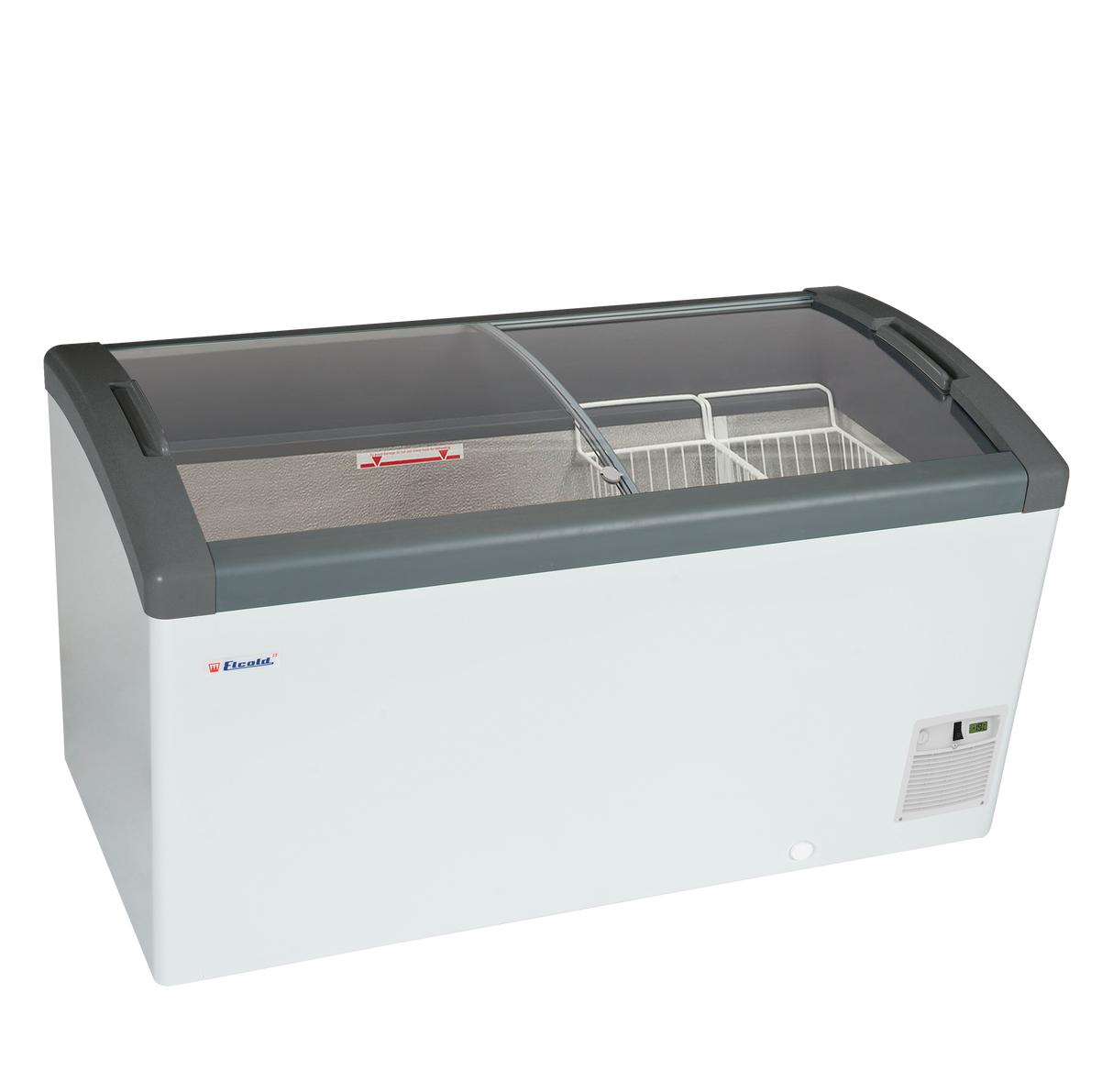 Elcold Sliding Curved Glass Lid Chest Freezer - FOCUS 131 (ECO DESIGN) Display Chest Freezers Elcold   