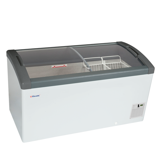 Elcold Sliding Curved Glass Lid Chest Freezer - FOCUS 131 (ECO DESIGN) Display Chest Freezers Elcold   