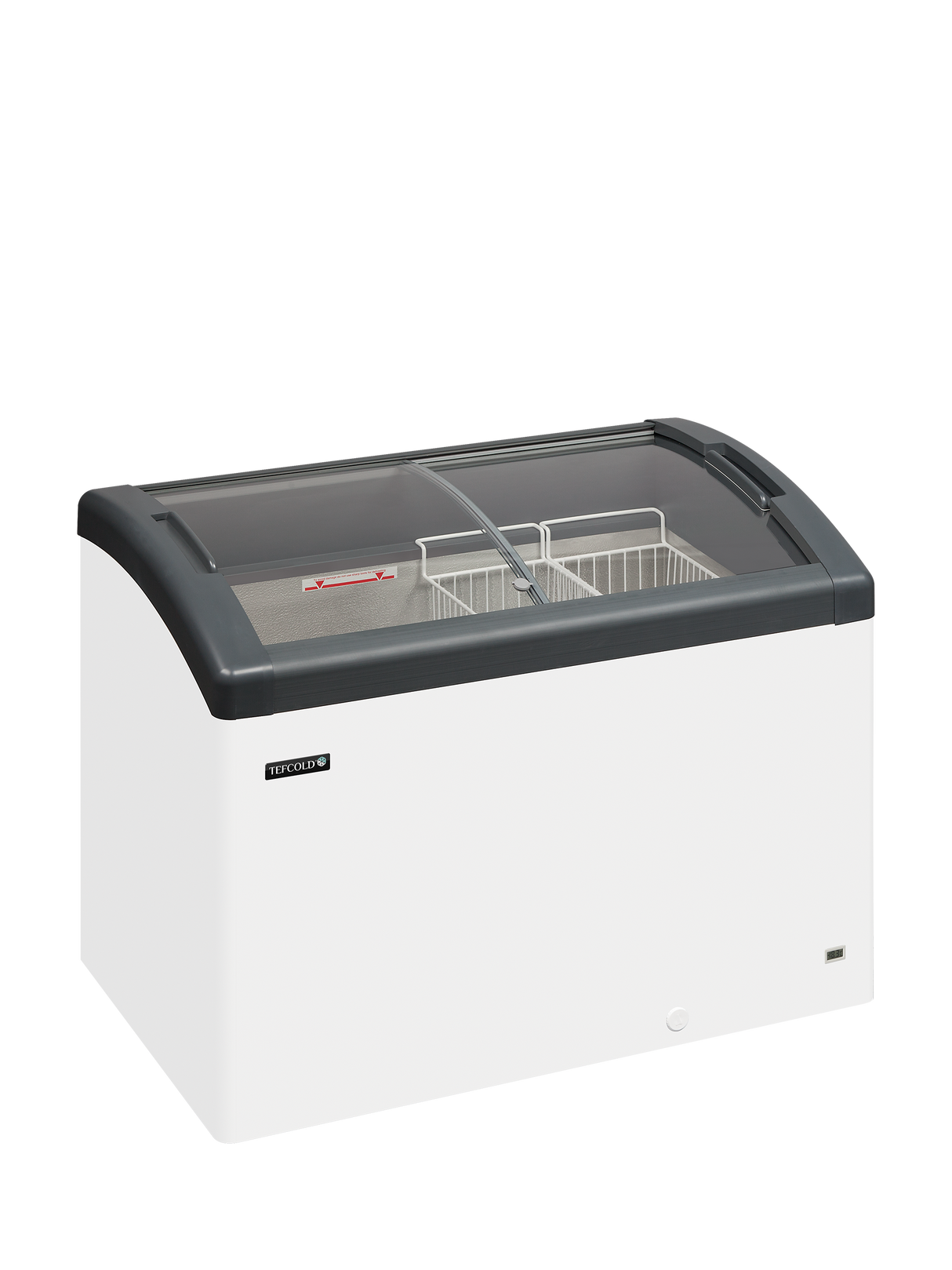 Elcold Sliding Curved Glass Lid Chest Freezer - FOCUS 106 GREY Display Chest Freezers Elcold   