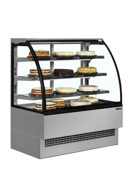 Tefcold Patisserie Display Cabinet - EVO902 SS Refrigerated Floor Standing Display Tefcold