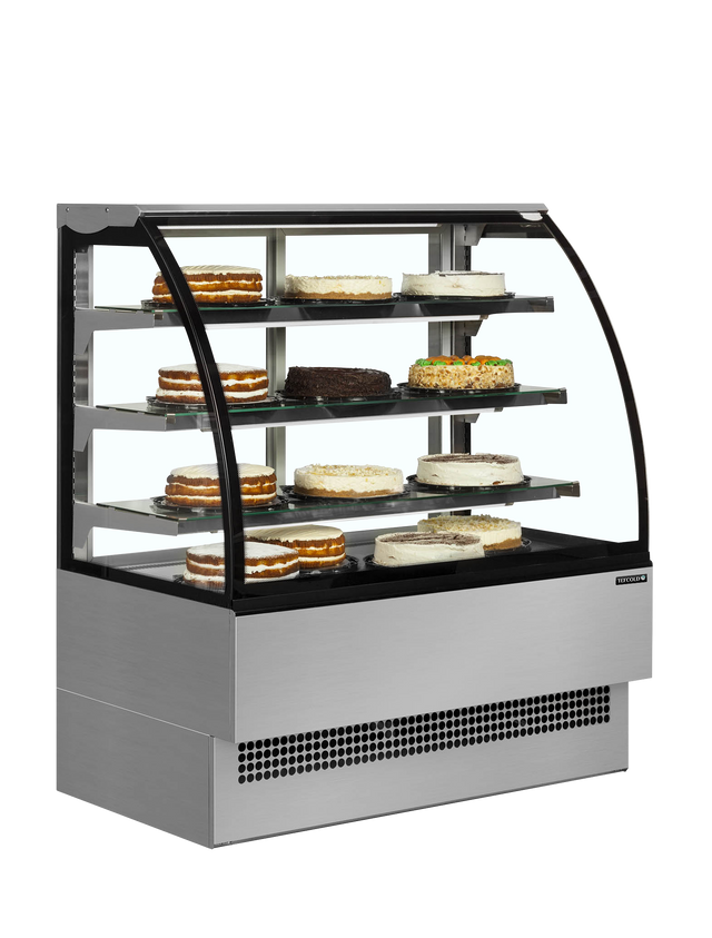 Tefcold Patisserie Display Cabinet - EVO902 SS Refrigerated Floor Standing Display Tefcold