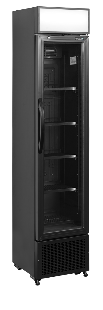 Tefcold Slimline Glass Door Merchandiser - FSC175H BLACK  Tefcold   