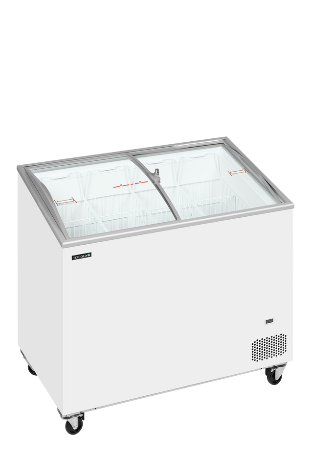 Tefcold Sliding Curved Glass Lid Chest Freezer - IC301SCEB Ice Cream Display Freezers Tefcold