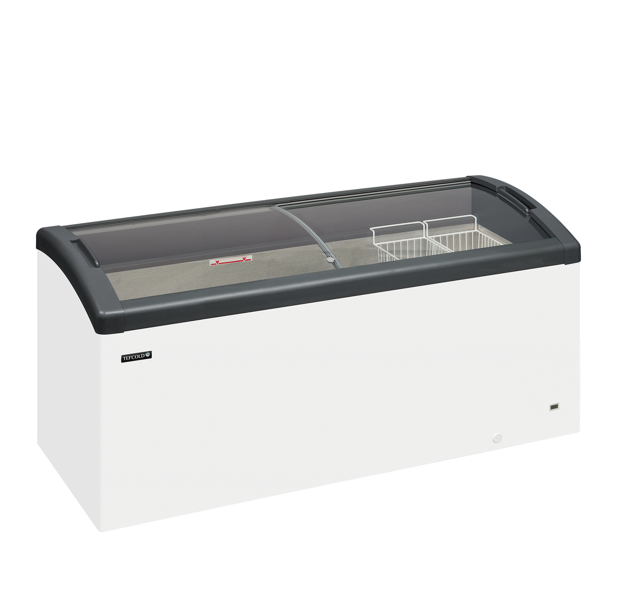 Elcold Sliding Curved Glass Lid Chest Freezer - FOCUS 171 GREY Display Chest Freezers Elcold   