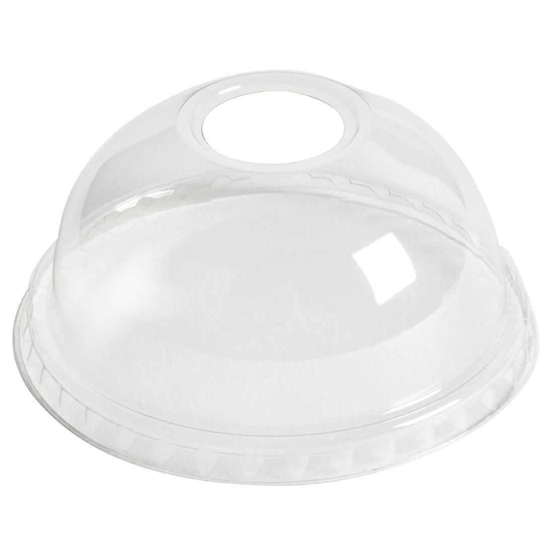 Clear rPET Dome Lid with Hole 95mm (Pack of 800) - FT997 Plastic Drinkware SolutionWare   