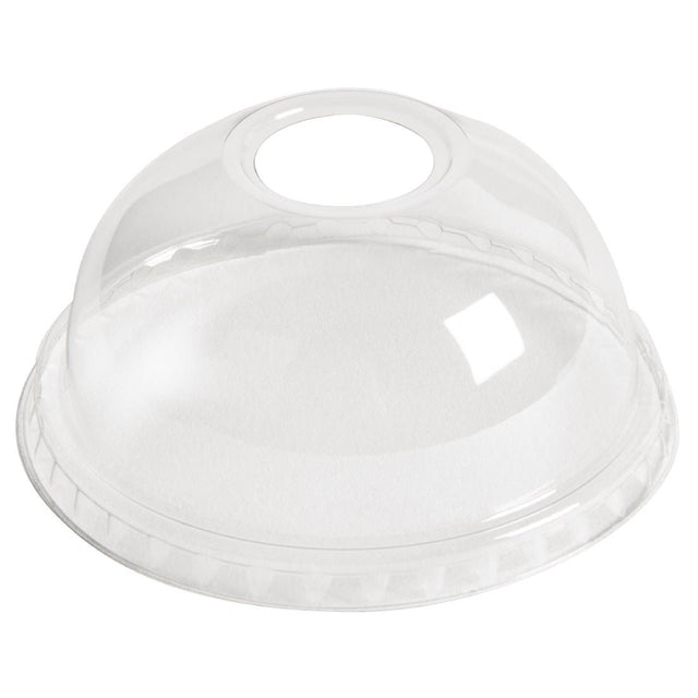 Clear rPET Dome Lid with Hole 95mm (Pack of 800) - FT997 Plastic Drinkware SolutionWare   