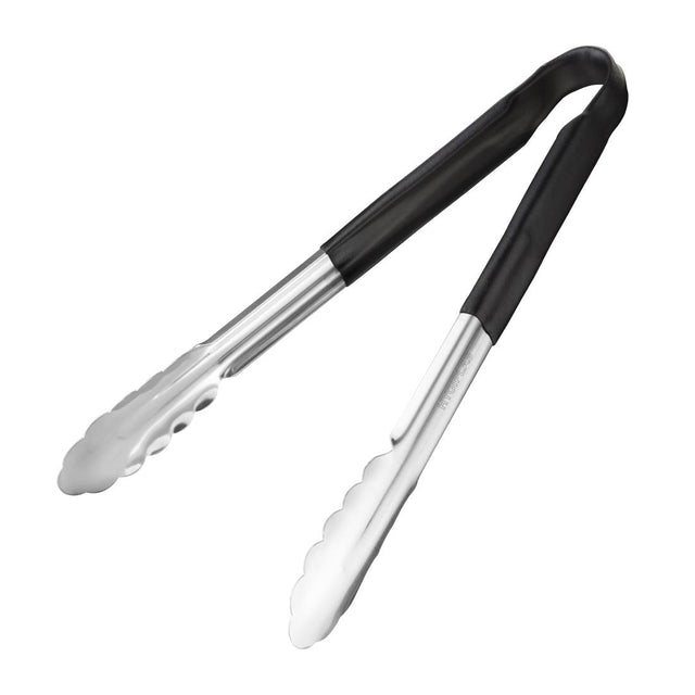 Hygiplas Colour Coded Black Serving Tongs 300mm - CB153  Hygiplas   