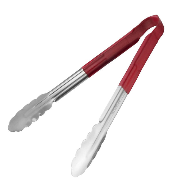 Hygiplas Colour Coded Red Serving Tongs 300mm - CB154  Hygiplas   