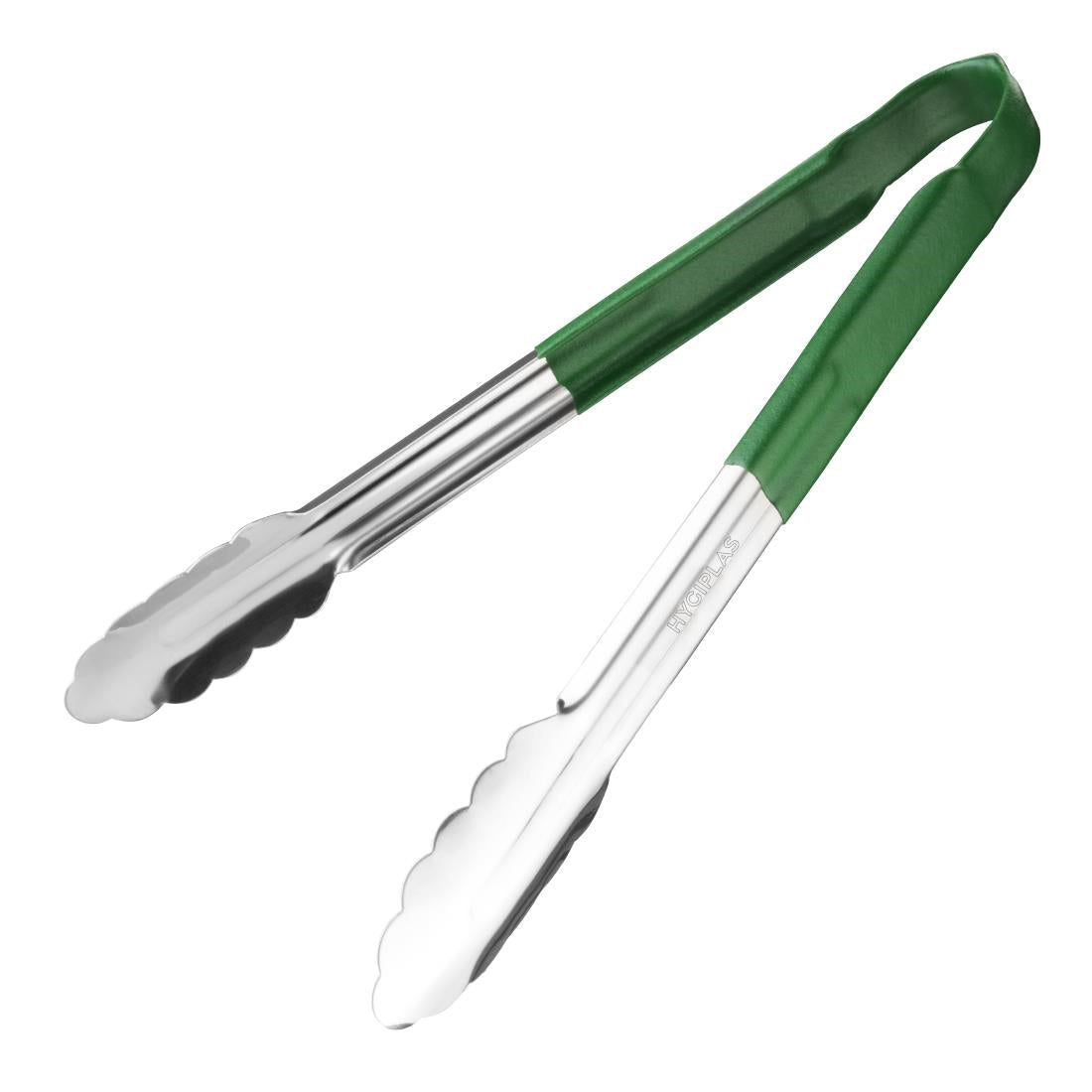 Hygiplas Colour Coded Green Serving Tongs 300mm - CB155  Hygiplas   