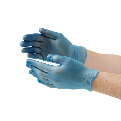 Hygiplas Powder-Free Vinyl Gloves Blue Small (Pack of 100) - CF403-S  Hygiplas   