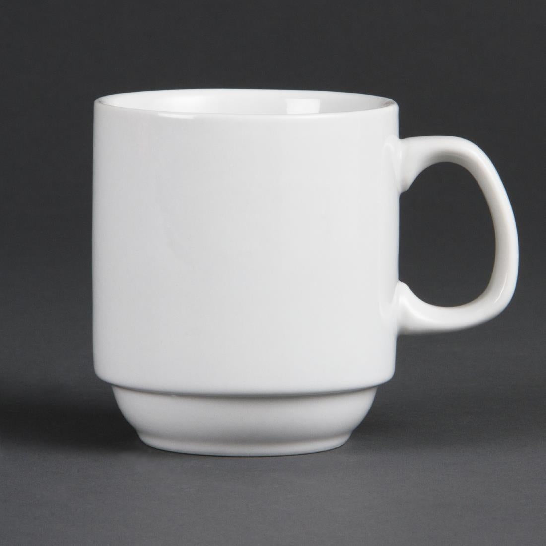 Olympia Whiteware Stacking Mugs 284ml 10oz (Pack of 12) - CB461 Olympia Crockery Olympia   