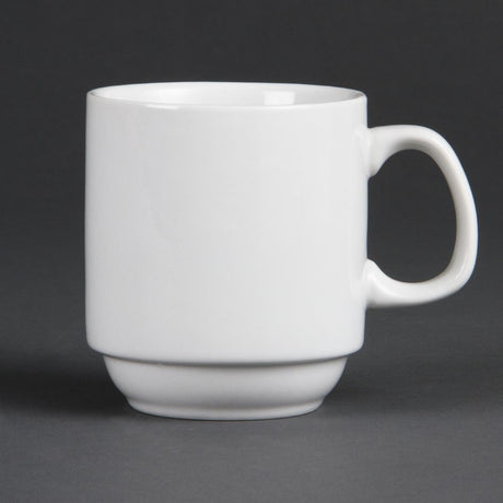 Olympia Whiteware Stacking Mugs 284ml 10oz (Pack of 12) - CB461 Olympia Crockery Olympia   