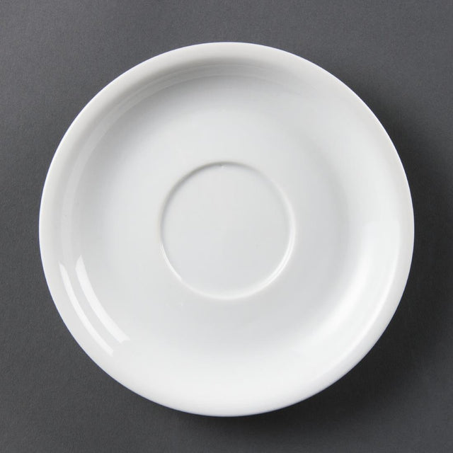 Olympia Whiteware Cappuccino Saucers 160mm (Pack of 12) - CB463 Olympia Crockery Olympia   