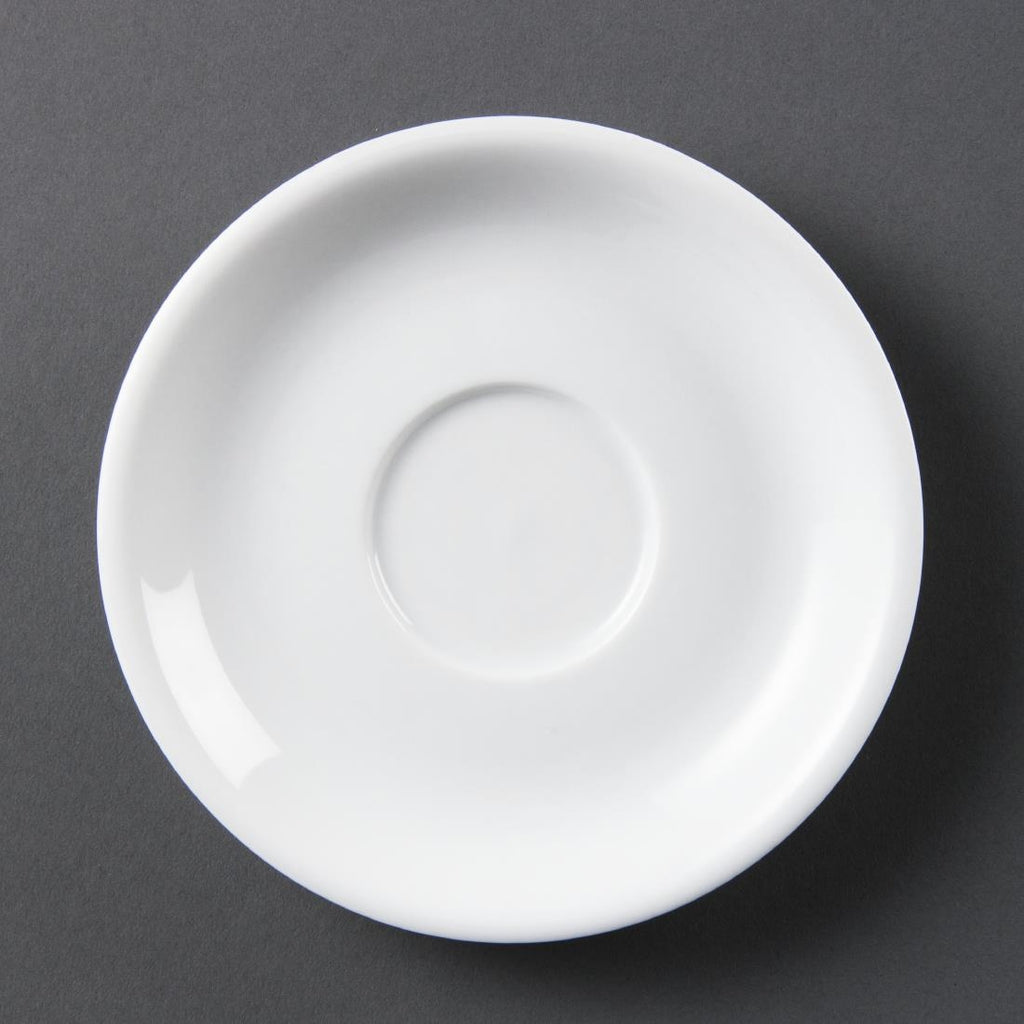 Olympia Whiteware Cappuccino Saucers (Pack of 12) - CB470 Olympia Crockery Olympia   