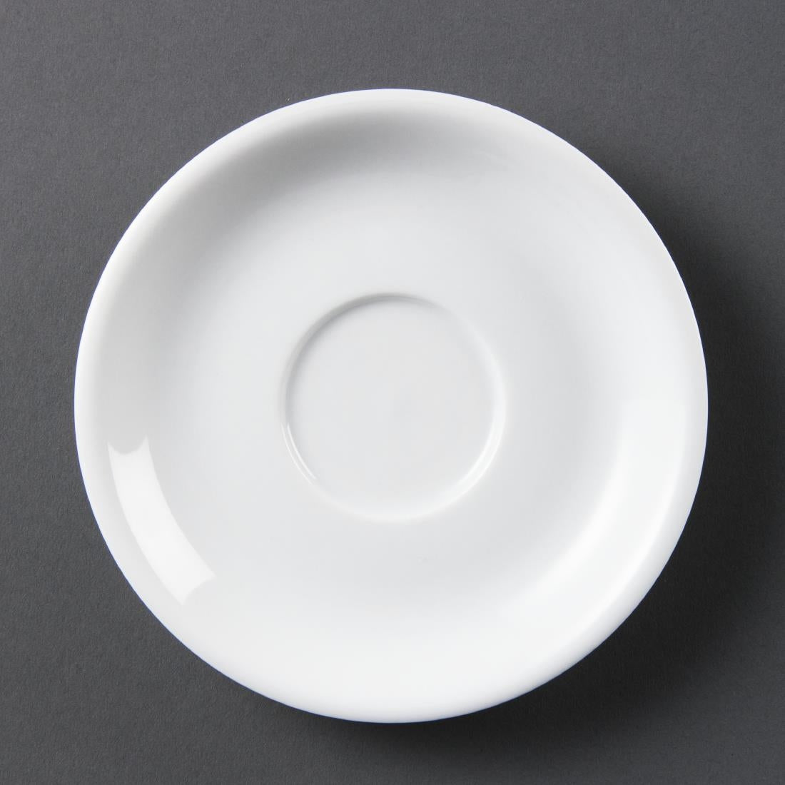 Olympia Whiteware Cappuccino Saucers (Pack of 12) - CB470 Olympia Crockery Olympia   