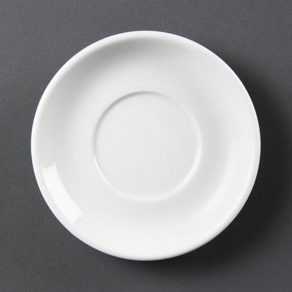 Olympia Whiteware Stacking Espresso Saucers (Pack of 12) - CB472 Olympia Crockery Olympia   