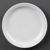 Olympia Whiteware Narrow Rimmed Plates 250mm (Pack of 12) - CB490 Plates Olympia