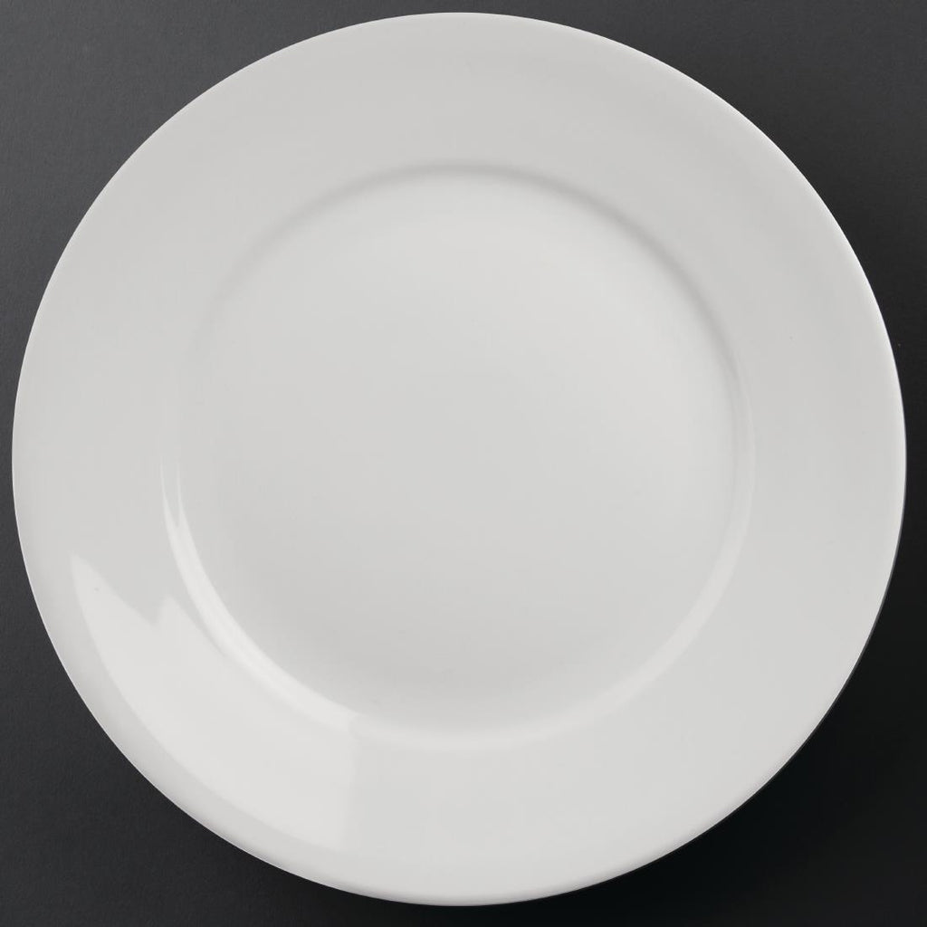 Olympia Athena Wide Rimmed Plates 280mm/11" White (Pack of 6) - CC210 Plates Olympia