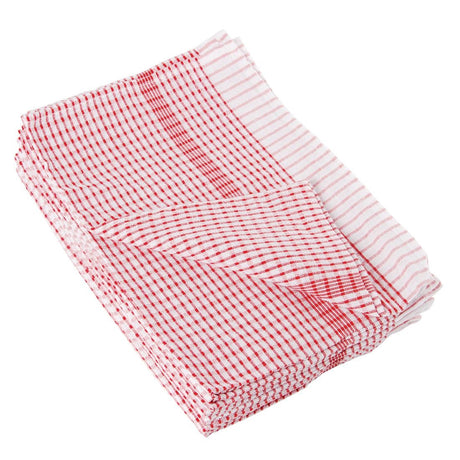 Vogue Wonderdry Red Tea Towels (Pack of 10) - CC595  Vogue   