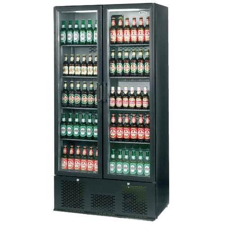 Infrico Upright Back Bar Cooler with Hinged Doors in Black ZX20 - CC607  Infrico   