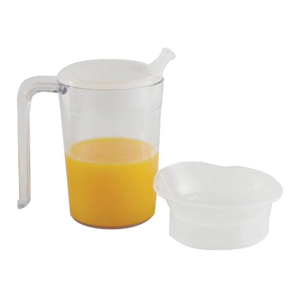 Clear Mug with Handle & 2 lids - CC975 Jugs, Pitchers, Decanters & Carafes Able2   