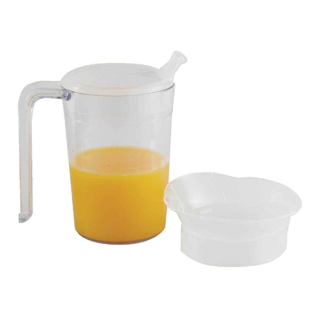 Clear Mug with Handle & 2 lids - CC975 Jugs, Pitchers, Decanters & Carafes Able2   
