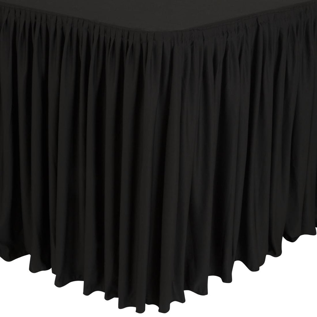 Table Top Black Cover & Skirting - Plisse Style - CD397  Dena   