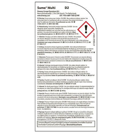 Suma Multi D2 All-Purpose Cleaner Concentrate 2Ltr - CX801  Diversey   