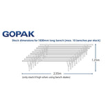 Gopak Contour Stacking Bench Teak Effect 6ft - DM942 Benches Gopak   