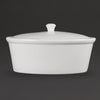 Olympia Whiteware Oval Casserole Dish with Lid 2.2Ltr - CB712 Olympia Crockery Olympia   