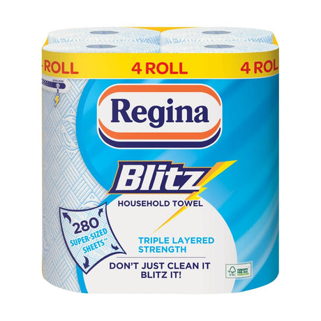 Regina Blitz Household Towel 3-Ply 280 Sheets (Pack of 4) - CD738  Regina   