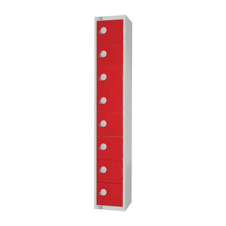 Elite Eight Door Electronic Combination Locker Red - CE103-EL Steel Lockers 300mm Deep Elite Lockers   