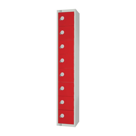 Elite Eight Door Manual Combination Locker Locker Red - CE108-CL Steel Lockers 450mm Deep Elite Lockers   