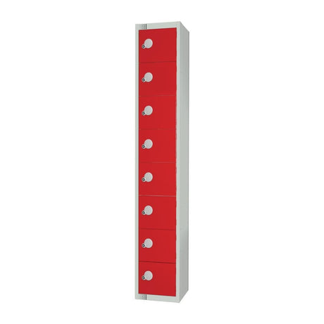 Elite Eight Door Coin Return Locker Red - CE108-CN Steel Lockers 450mm Deep Elite Lockers   