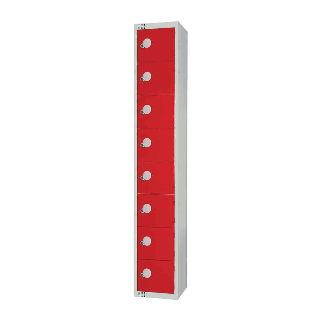 Elite Eight Door Padlock Locker Red - CE108-P Steel Lockers 450mm Deep Elite Lockers   