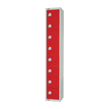 Elite Eight Door Padlock Locker Red - CE108-P Steel Lockers 450mm Deep Elite Lockers   