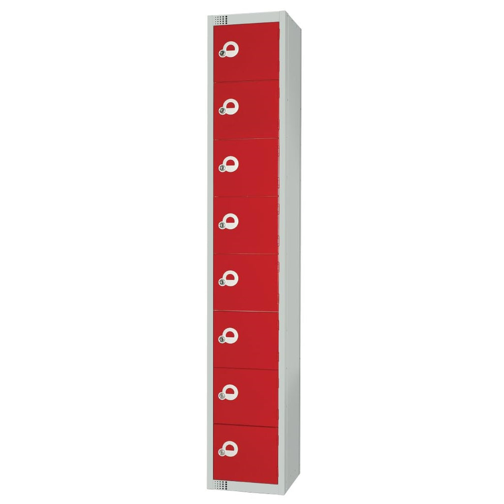 Elite Eight Door Electronic Combination Locker Red - CE108-EL Steel Lockers 450mm Deep Elite Lockers   